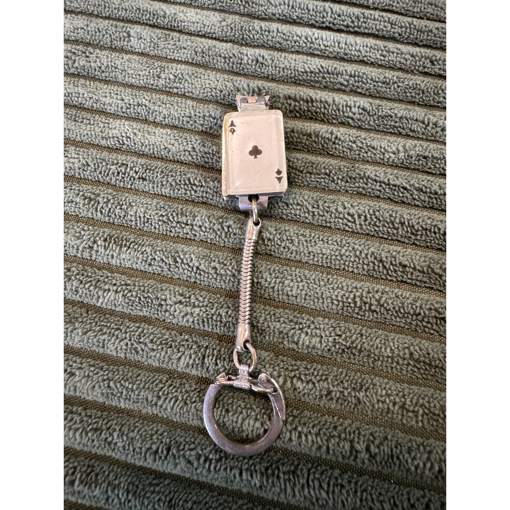 Vintage Ace of Spades Keychain Novelty Card‎ Suit Japan Metal Charm